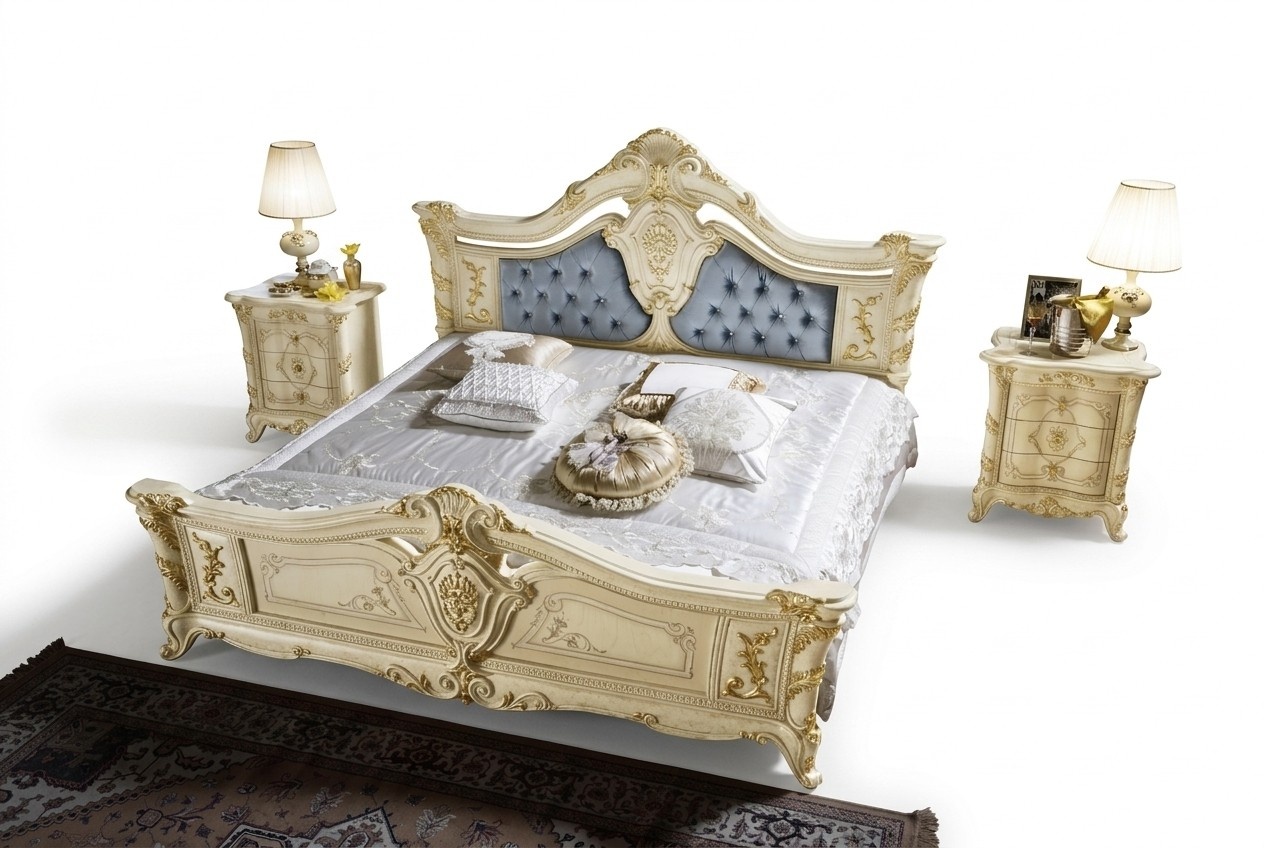 Beds Chesterfield Furniture Leather Bedroom Hotel Baroque Classic Bed Luxury
