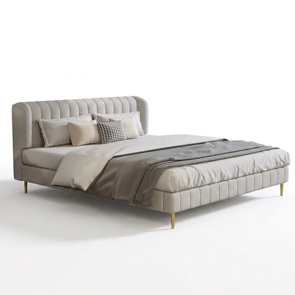 Beds Double Bedroom Luxury Chesterfield Designer Bed Leather Hotel Metal