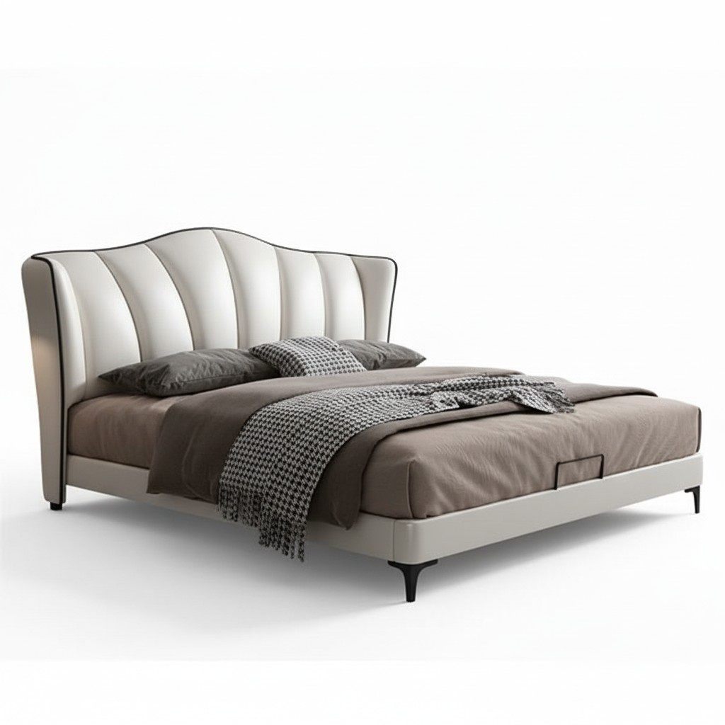 Beds Textile Hotel Luxury Upholstery Seat Leather Italy Designer Bed Bedroom