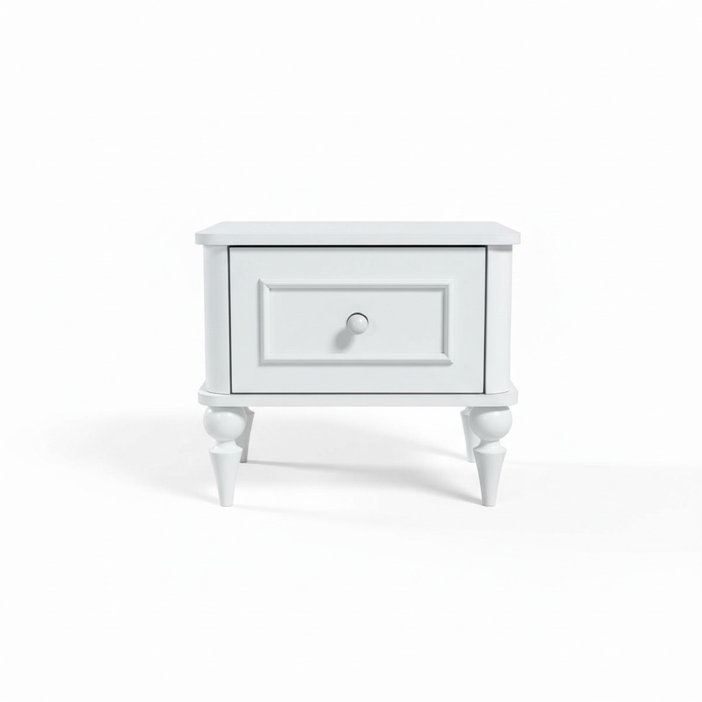 Nightstand Children Side Table Youth Room Wood Design Modern Furniture White