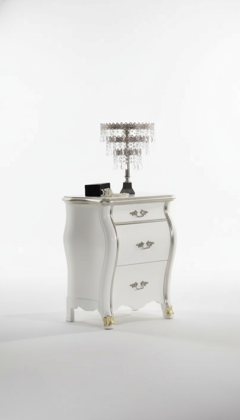 Bedside Cabinet with 3 Drawers Wooden Cabinet Design Classic New