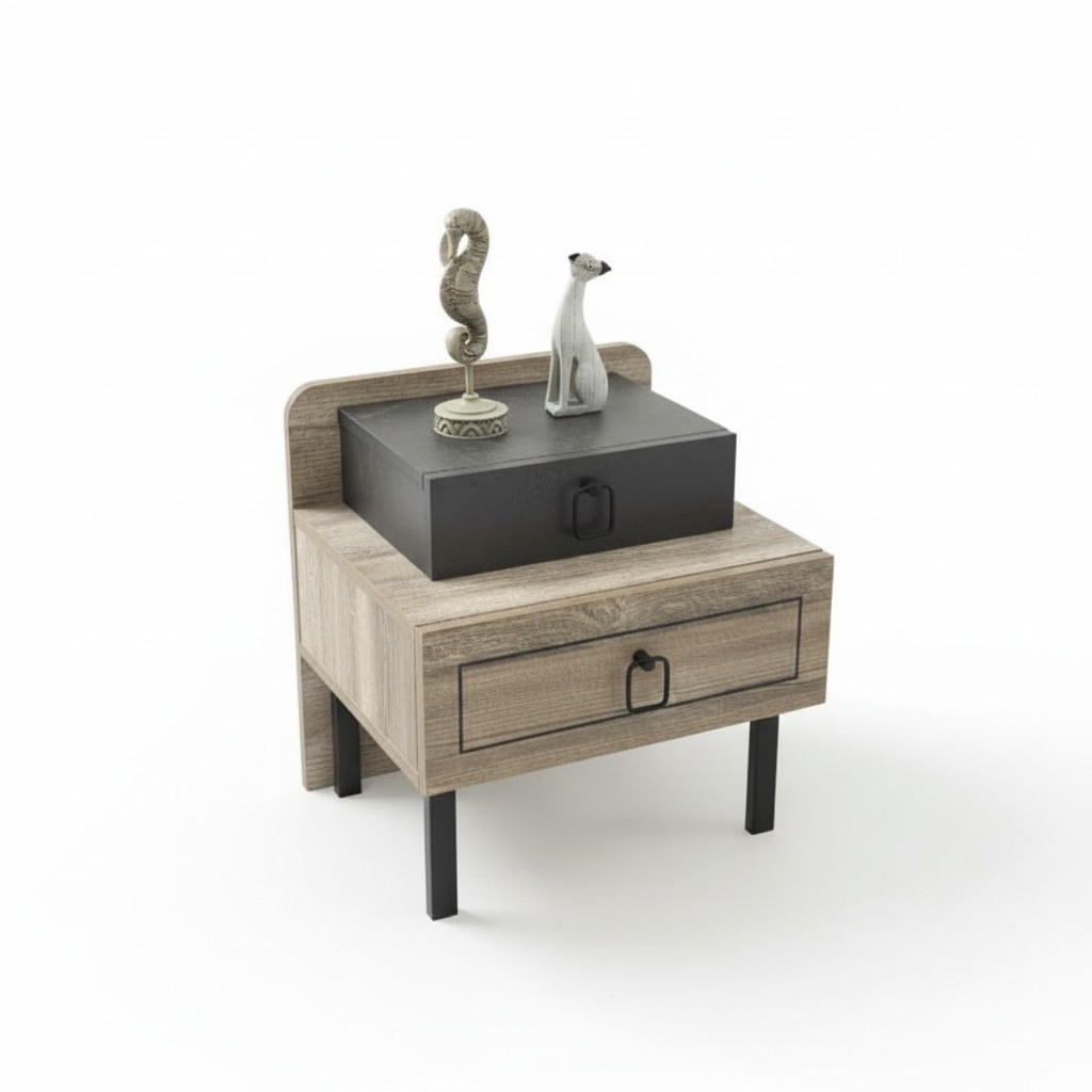 Nightstand Wood Drawer Black Stylish Design Children\'s Room Furniture Modern