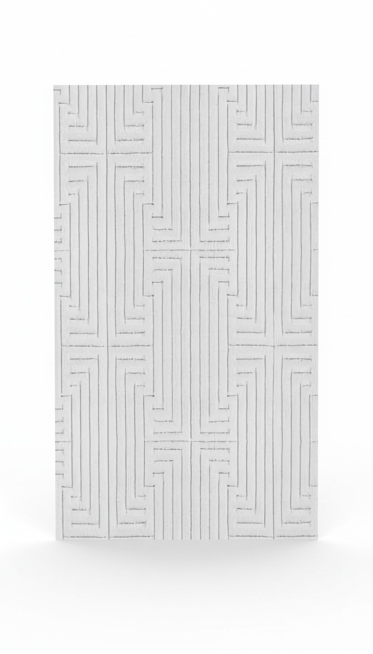 Beige carpet short pile geometric design abstract look 3D effect rugs