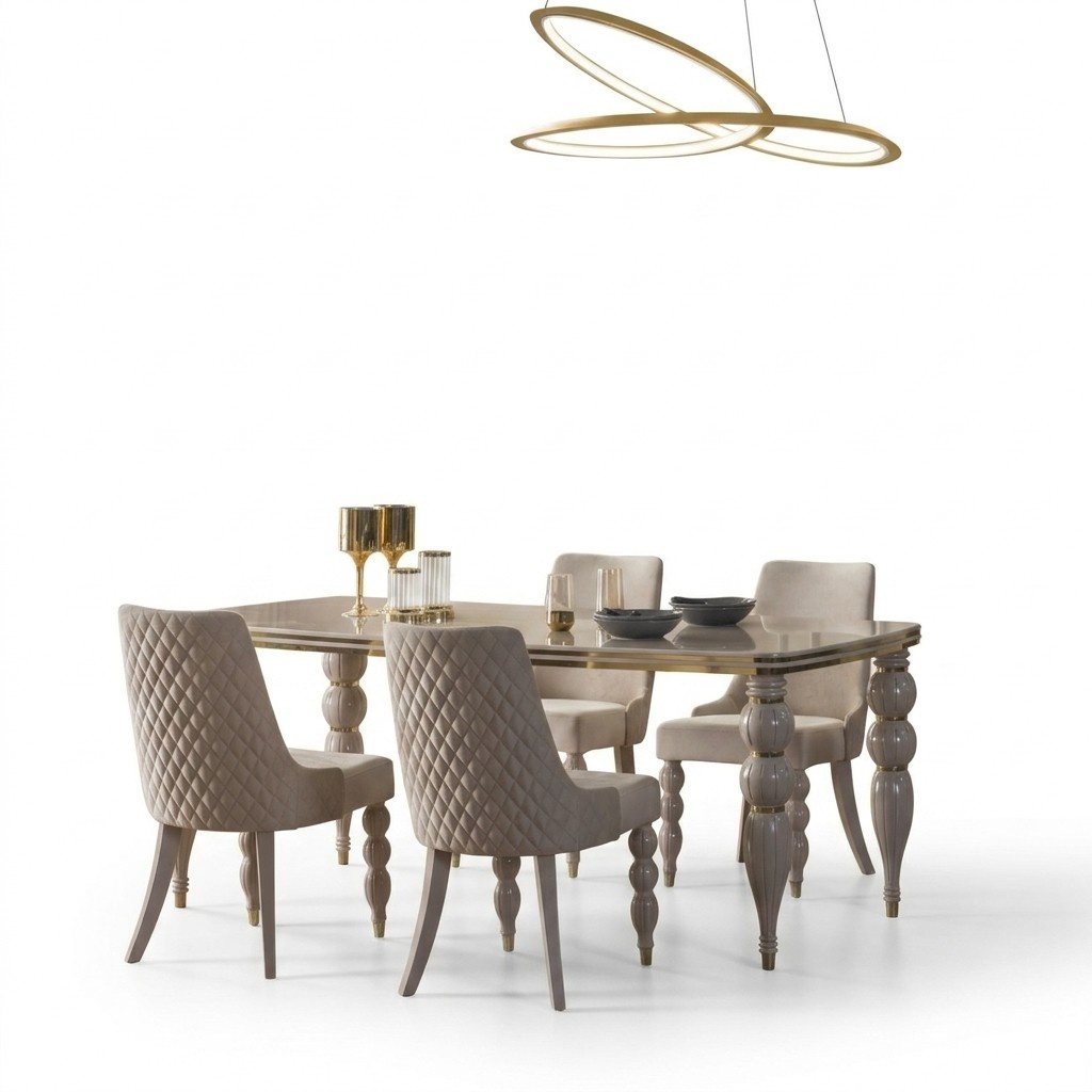 Beige dining room table Luxury wooden table Designer dining room