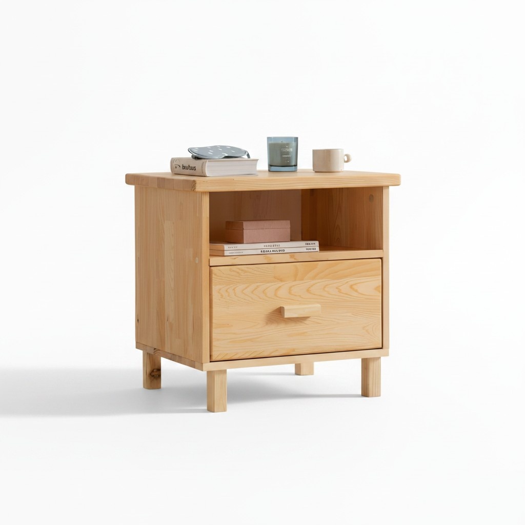 Beige drawers bedside table bedroom nightstand side table