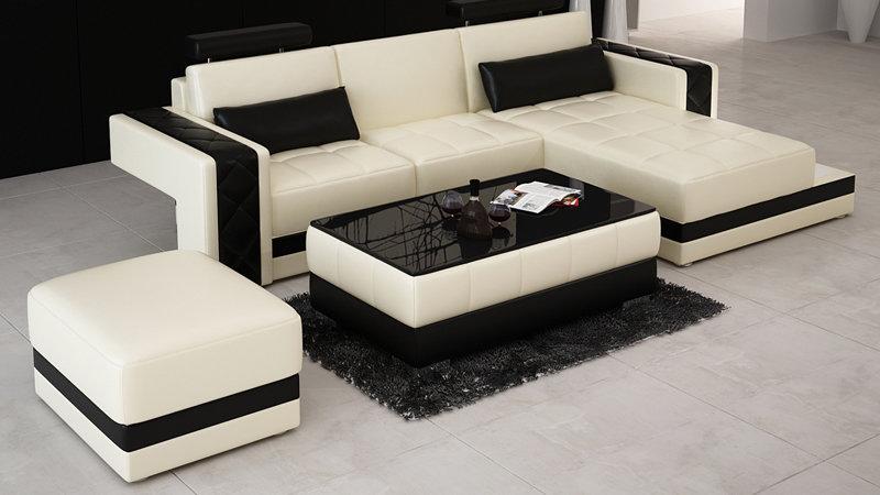 Leather sofa couch living room corner sofa corner set design modern sofa L6010D
