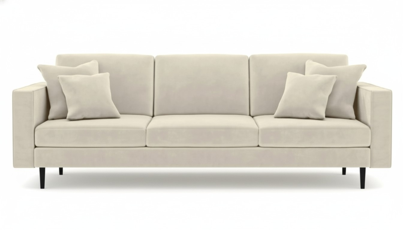 Beige Four Seater Sofa Fabric Living Room Design Couches Upholstery Sofas New Fabric