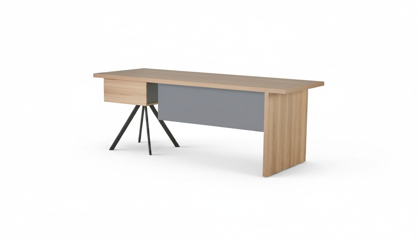 Beige-gray workstation table designer rectangular office desk furniture