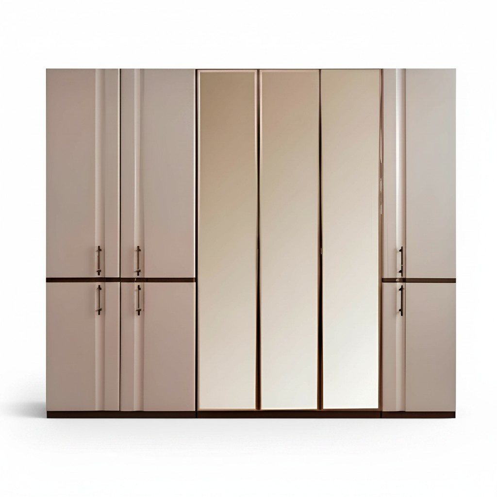 Beige wardrobe luxury wardrobe 6-door bedroom wardrobe new