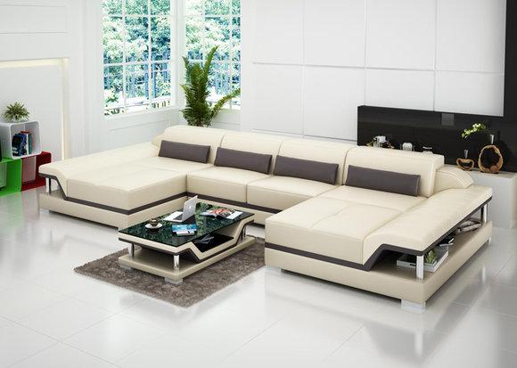 Leather sofa couch living landscape corner sofa corner set design modern sofa G8004E