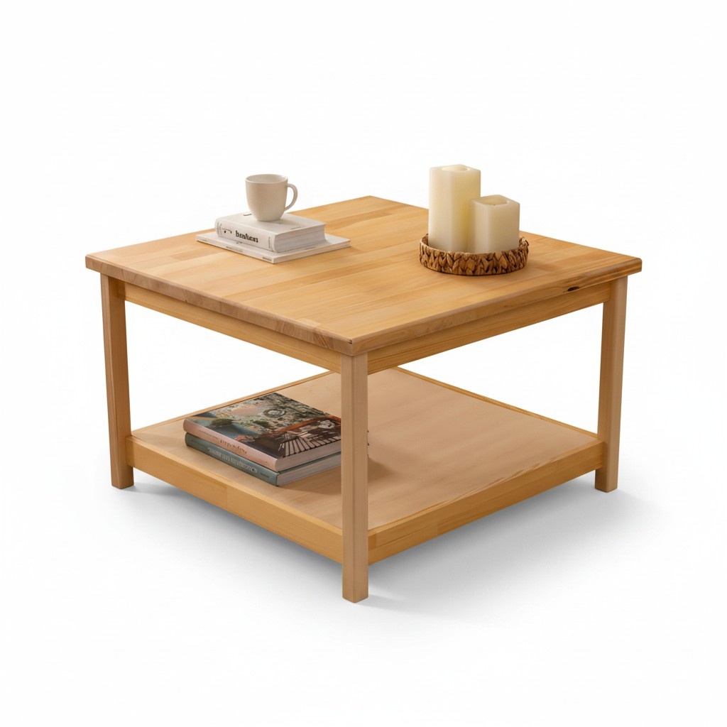 Beige wooden coffee table modern living room designer furniture