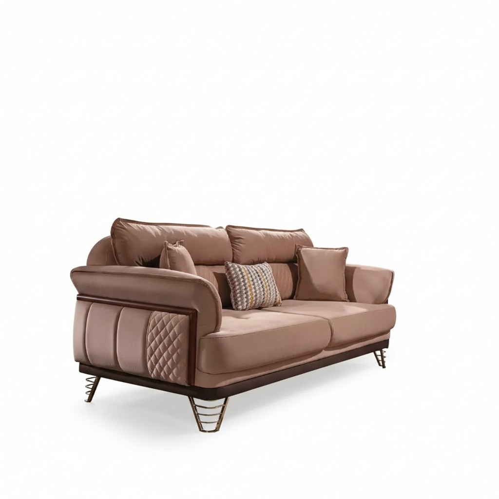 Beige three seater luxury sofa modern living room couches 3 seater style