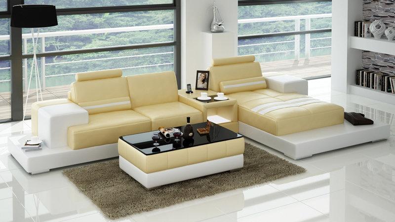 Leather sofa couch living room corner sofa corner set design modern sofa L6004D