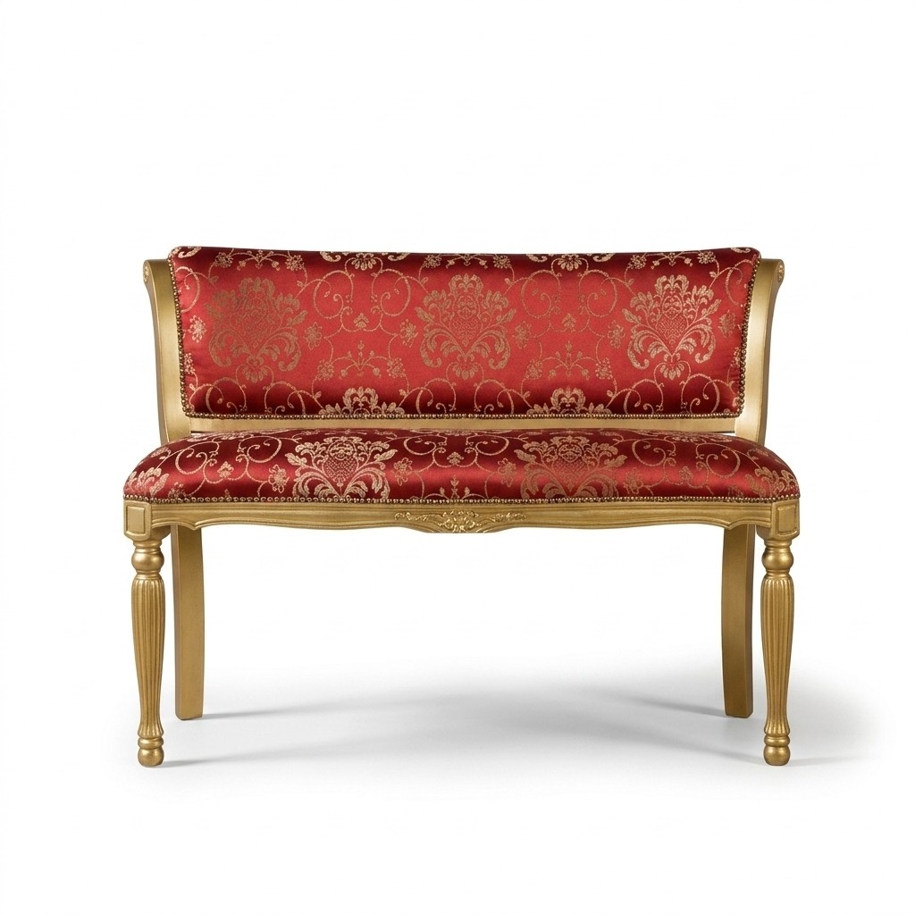 Bench Upholstery Fabric Seat Style Classic Designer Living Room Furniture