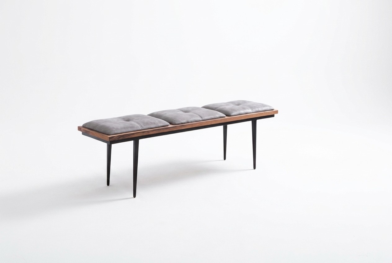 Bench bench upholstered bench dining room seater fabric brown design