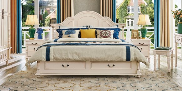 Bedroom set bed 2x nightstand hotel beds bedroom wood design 3pcs.