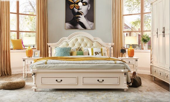 Wooden bed bed design luxury double hotel beds bedroom 180x200 cm wood