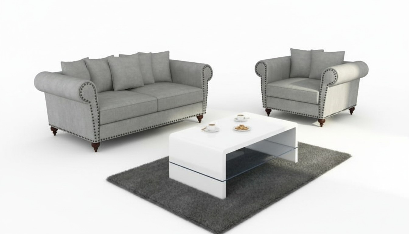 BIG SOFA XXL CHESTERFIELD TEXTILE SOFA COUCH 250cm UPHOLSTERY SET DESIGN NEW