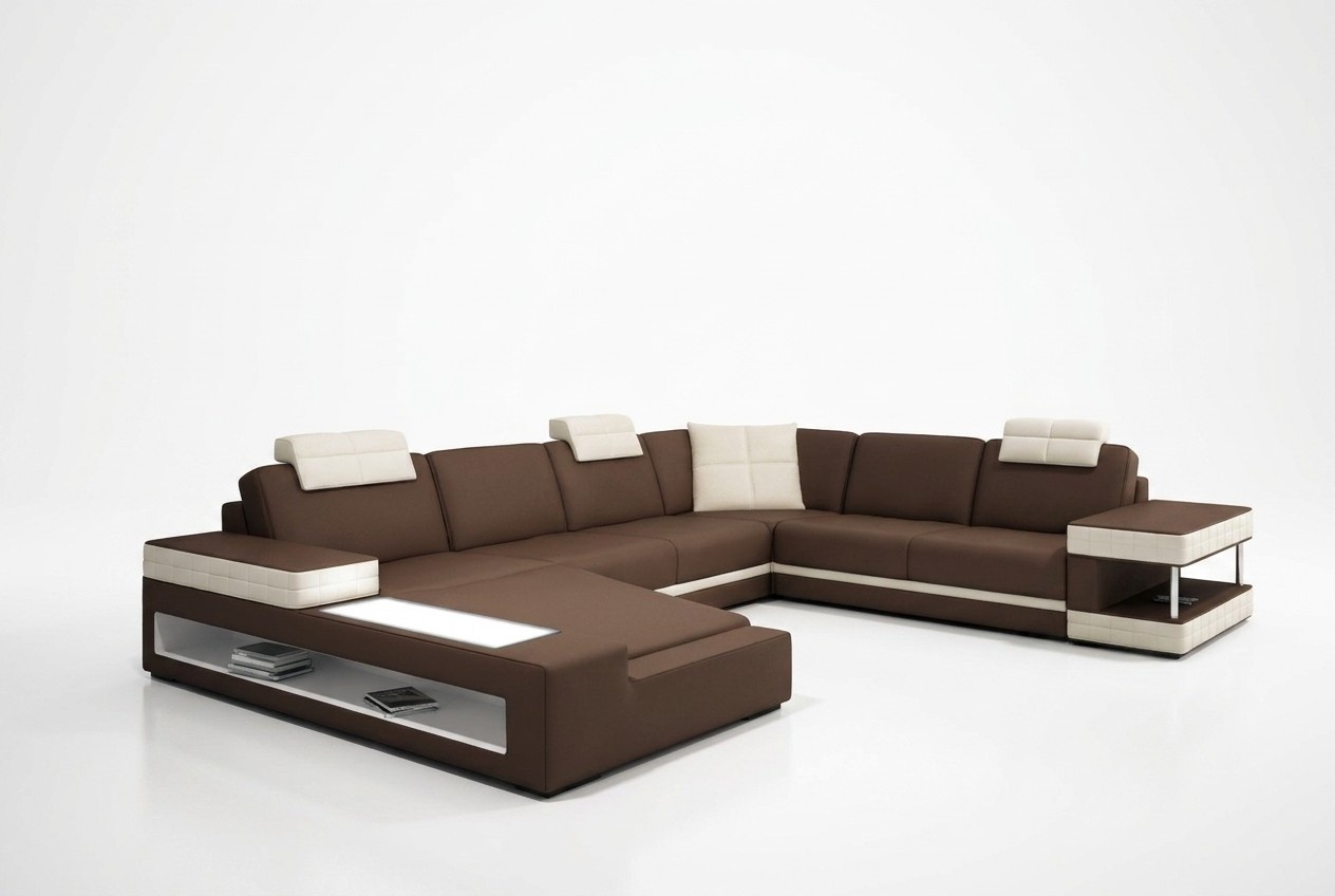 Big XXL Leather Sofa Couch Seat U Shape Set Sofas Leather Living Area