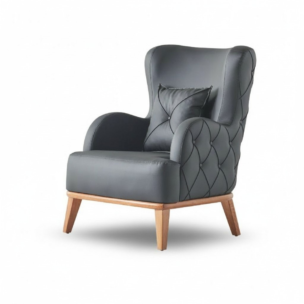 Black Chesterfield office chair luxurious single seat furniture