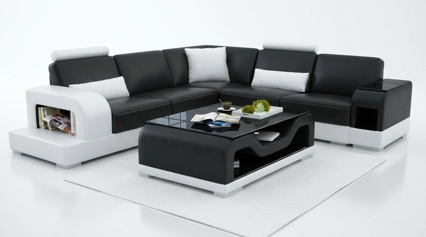 Black Coffee Table Glass Table Sofa Side Table Modern Table Upholstered Tables