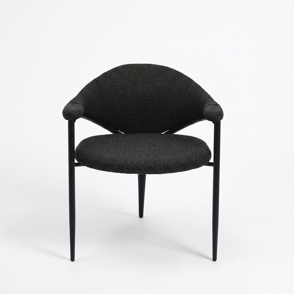 Black designer chair Luxury dining room single seater Modern furnishings