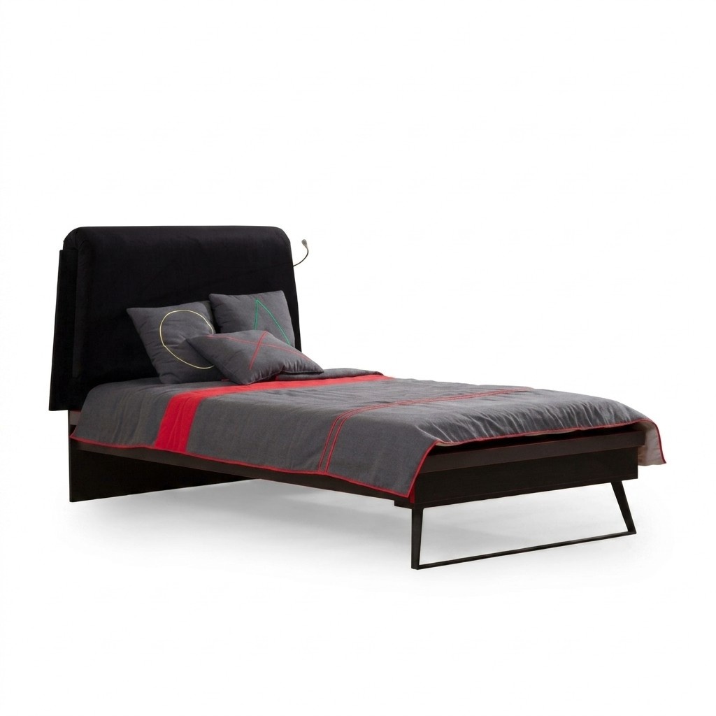 Black designer children\'s bed luxurious single bed gamer stylish bed