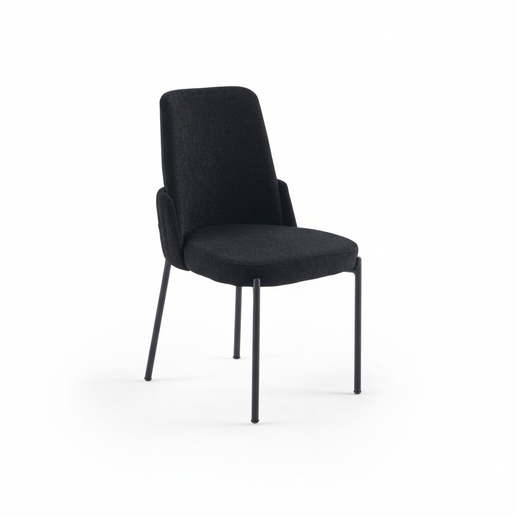 Black dining chair designer upholstered textile seat dining chair armchair