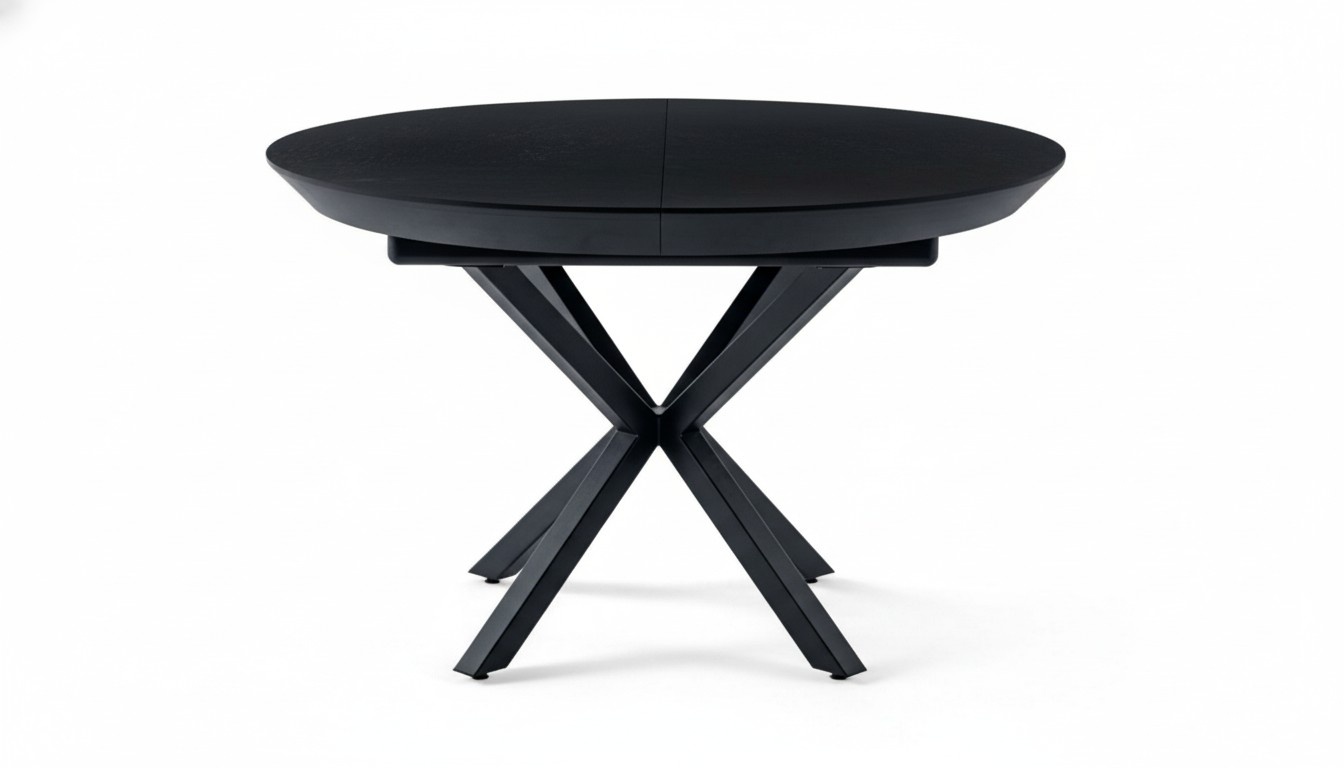 Black dining table round table extendable table family table dining table