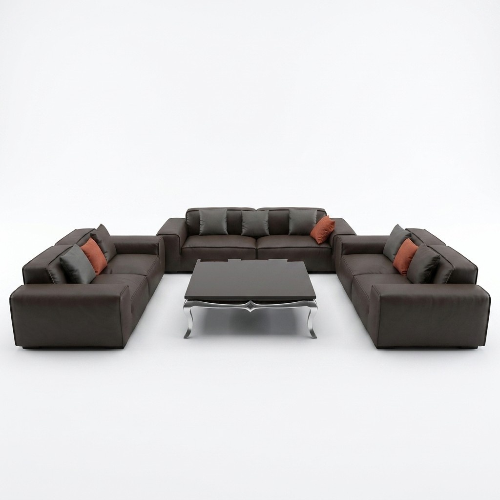Black premium sofa set 3+3+3 seater luxury living room couch