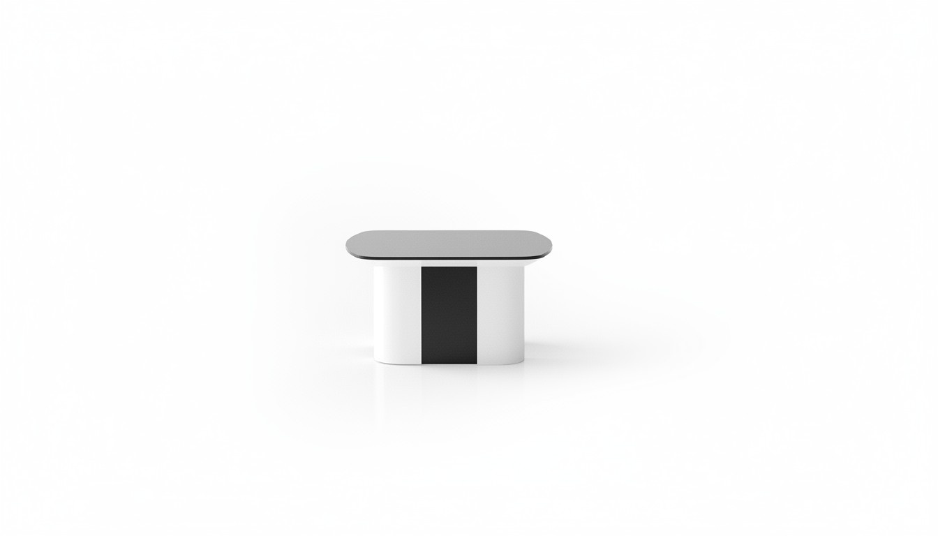 Black wooden side table, modern elegant living style.