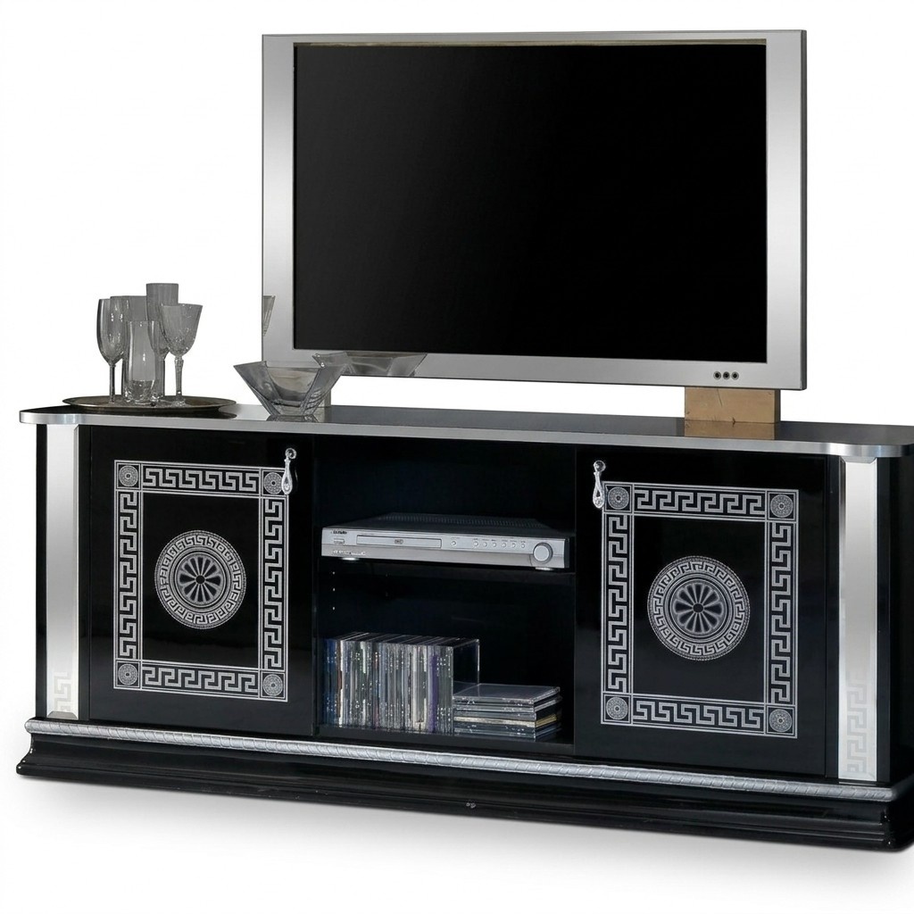 Black TV Table RTV Cabinet Lowboard Furniture TV Table Design TV Cabinet