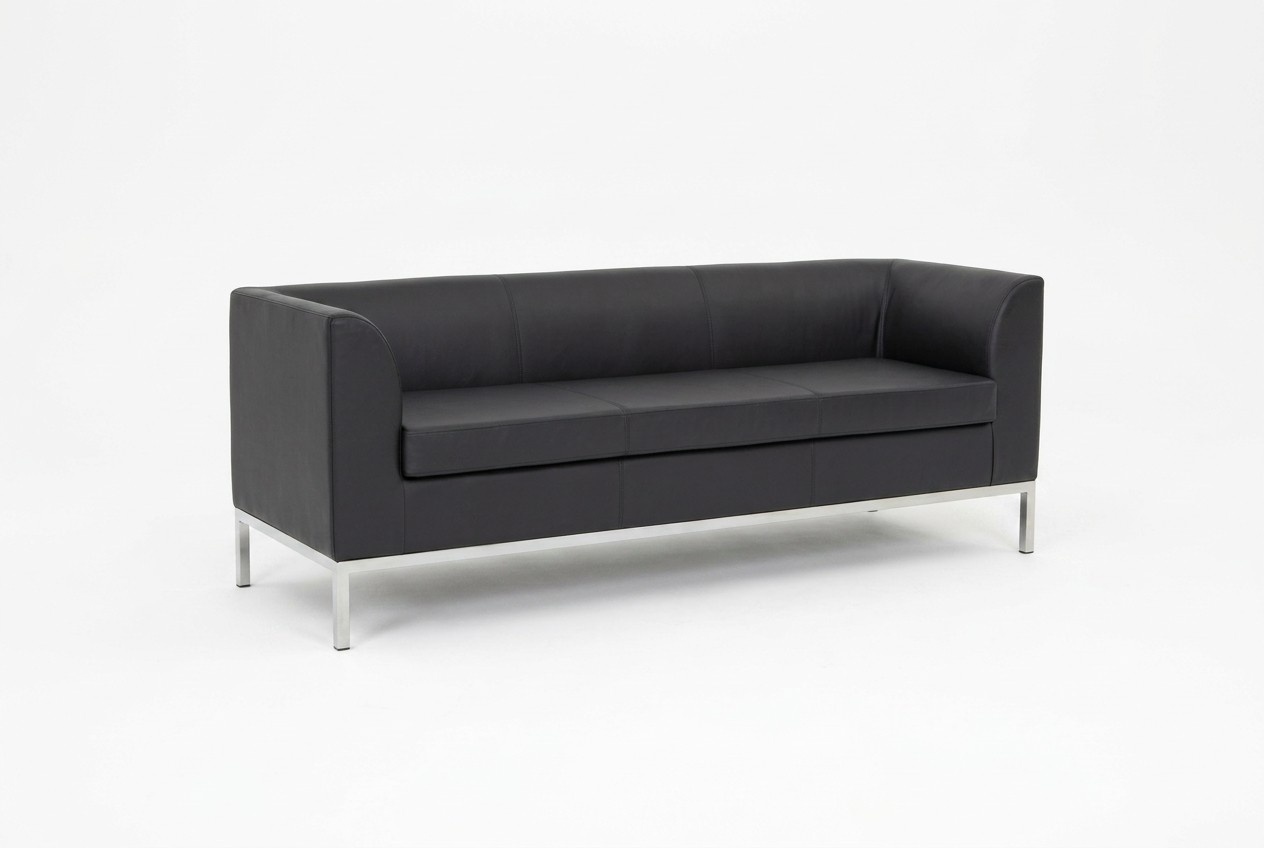 Black upholstery three seater luxury furniture study textile sofas