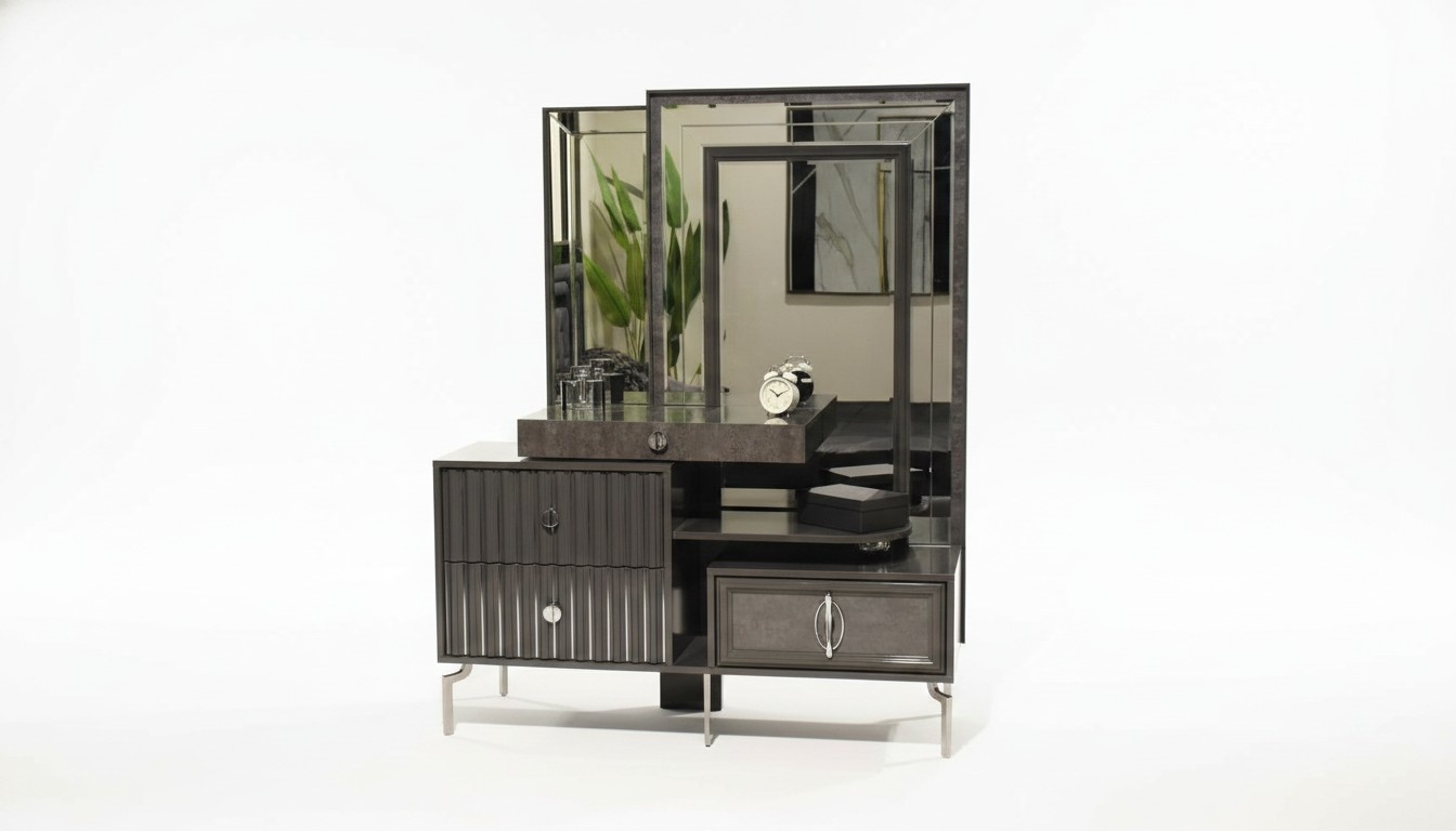 Black dressing table luxury wooden console designer bedroom furniture