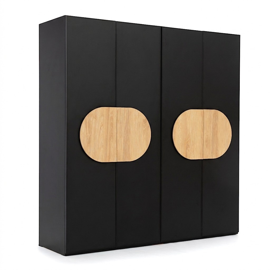 Black closet Modern bedroom furniture Luxury wooden wardrobe