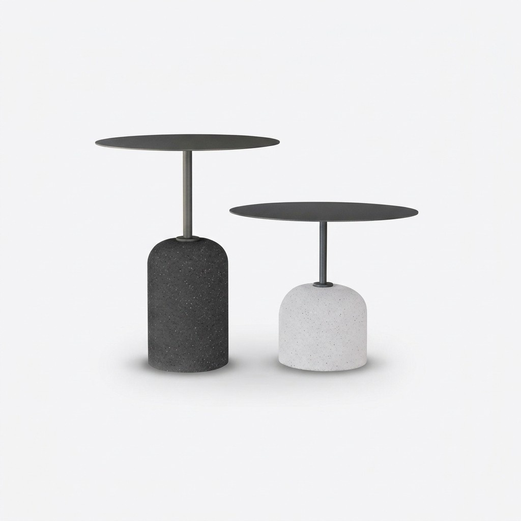 Black white coffee table set luxury 2x round designer side tables table