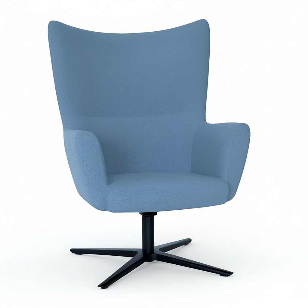 Blue armchair wing chair designer 1-seater modern cocktail chair