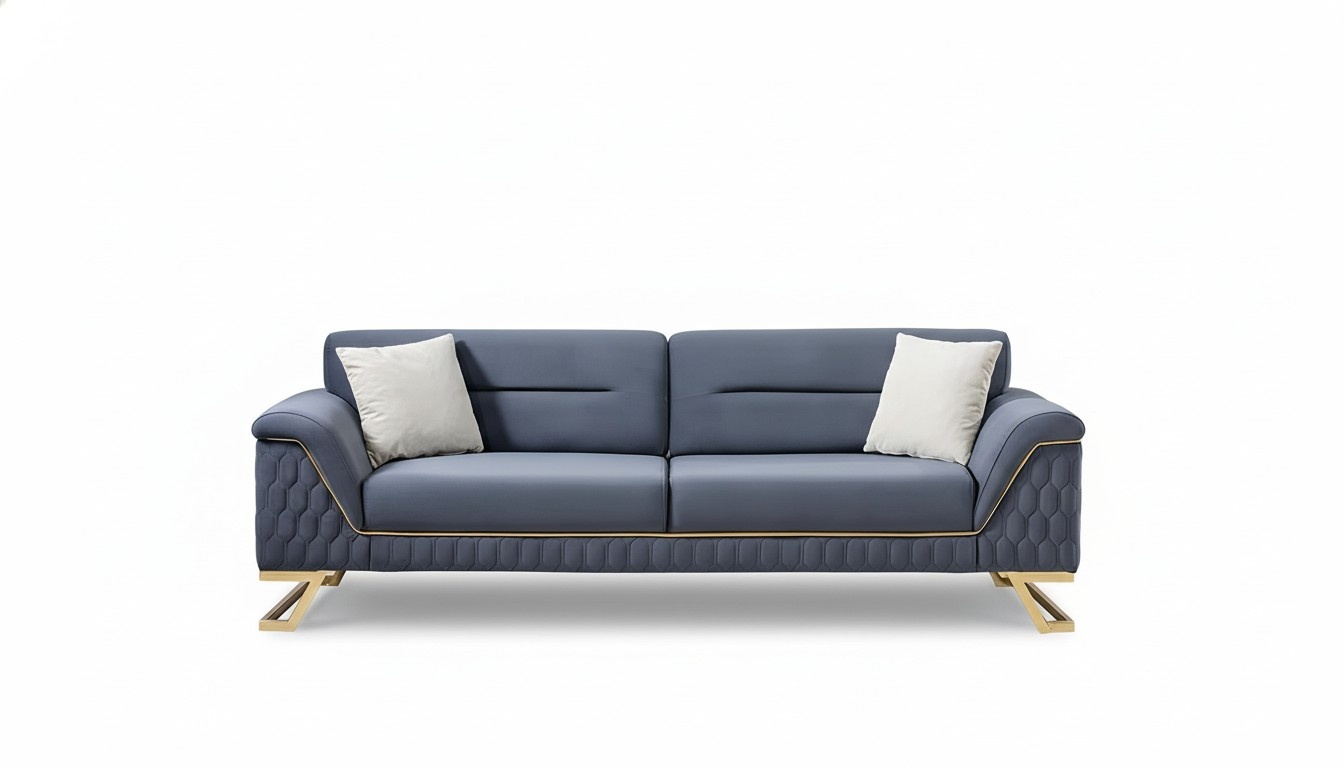 Blue Living Room Designer Stainless Steel 3 Seater Modern Luxury Furniture New