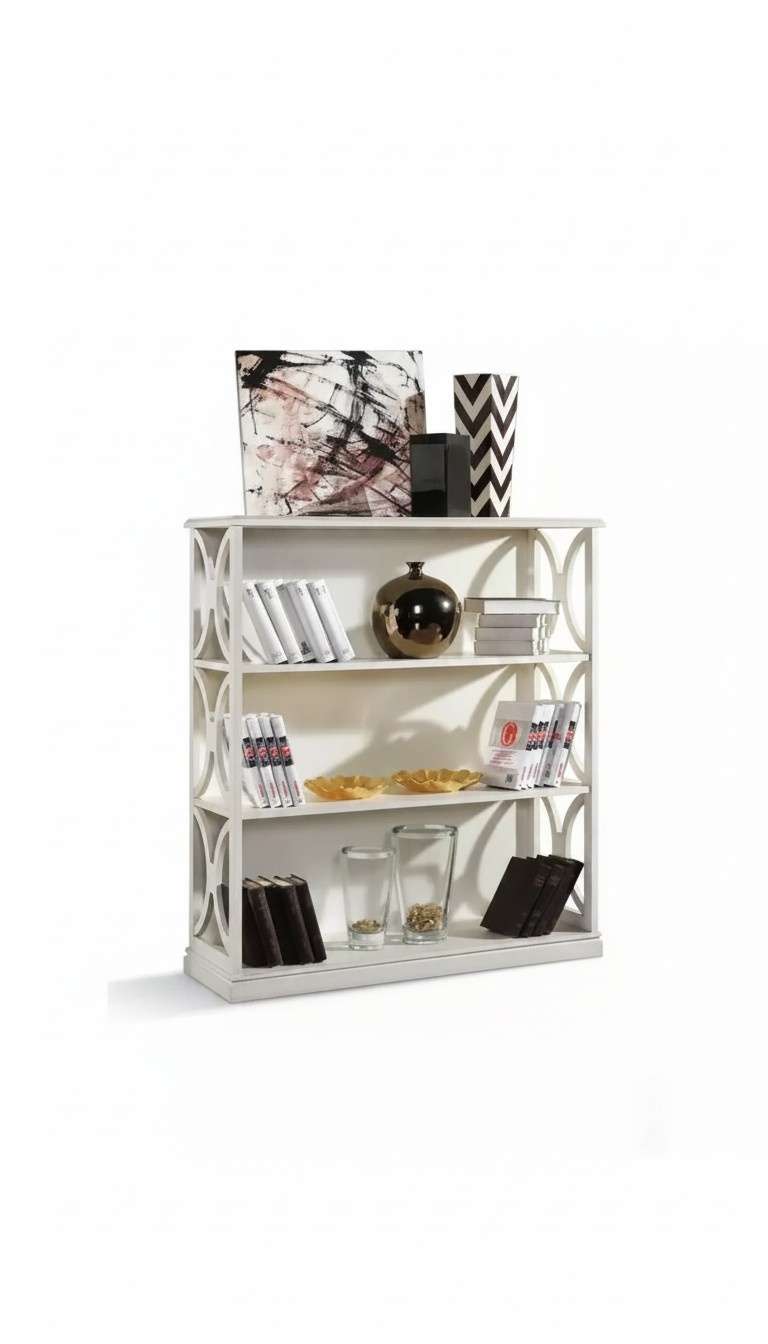 Books Shelf Classic Wood Living Room Furnishings Cabinet White