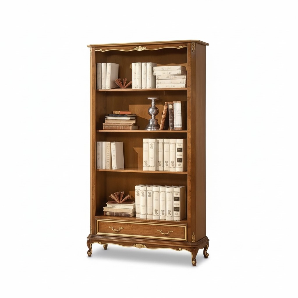 Bookcase for the Living Room Classic Brown Furniture Wooden Shelves