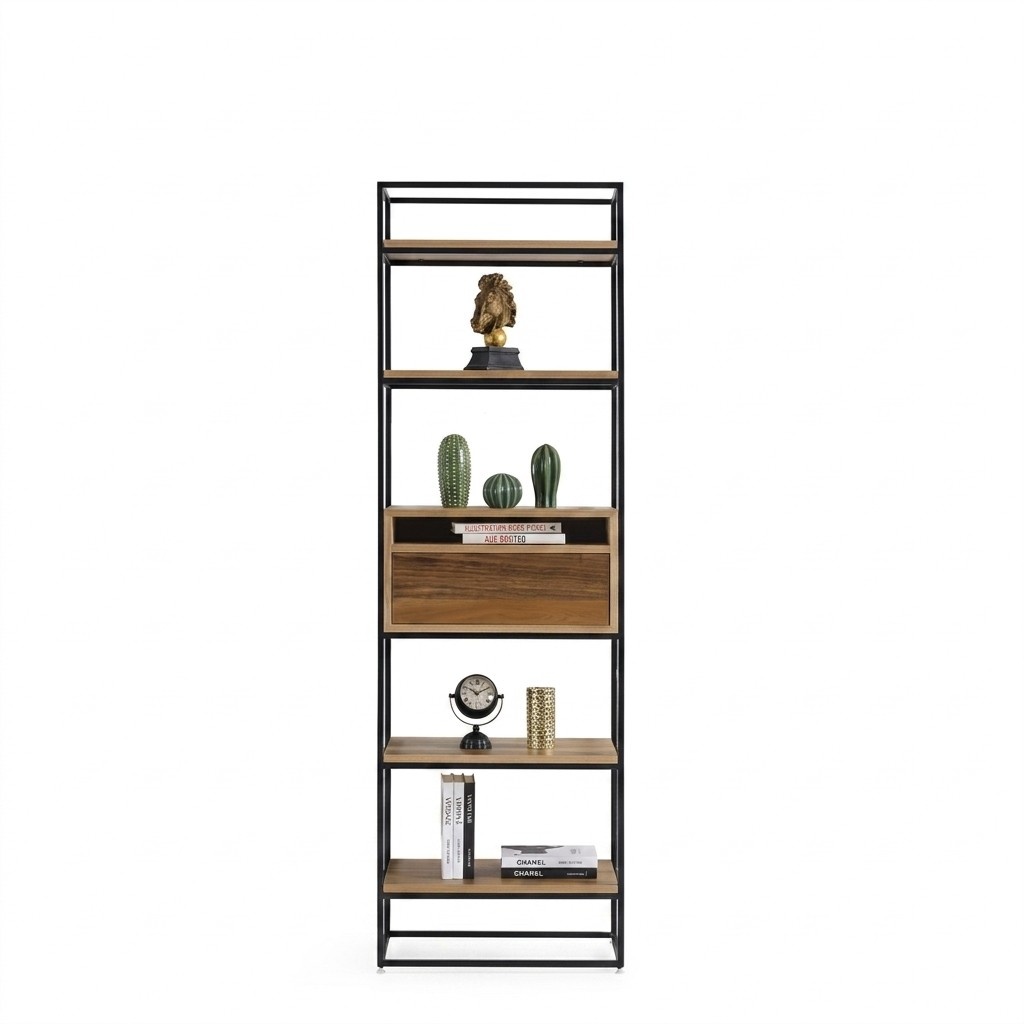 Bookcase Wall Shelf New Cabinet Office Floor Standing Shelves Wood Shelf