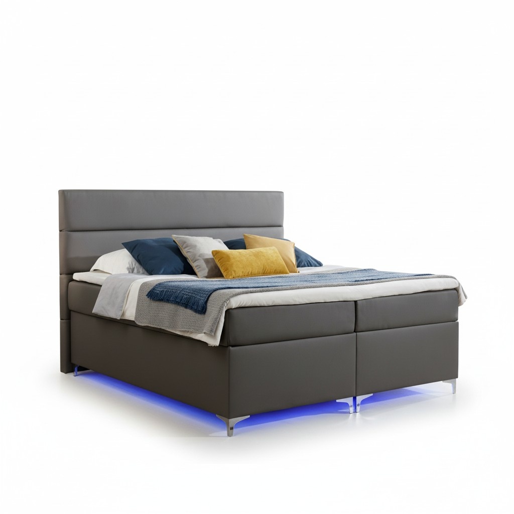 Boxspring Bed Double Bed Leather Bed Beds Upholstery Bedroom Furniture 180x200