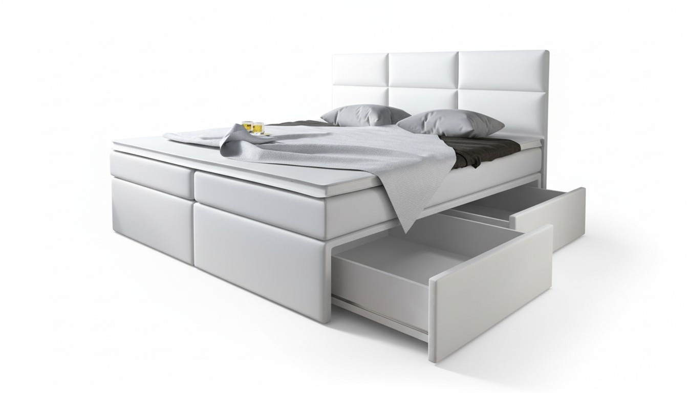 Boxspring Beds Upholstery Faux Leather Designer Hotel Double Luxury Design New