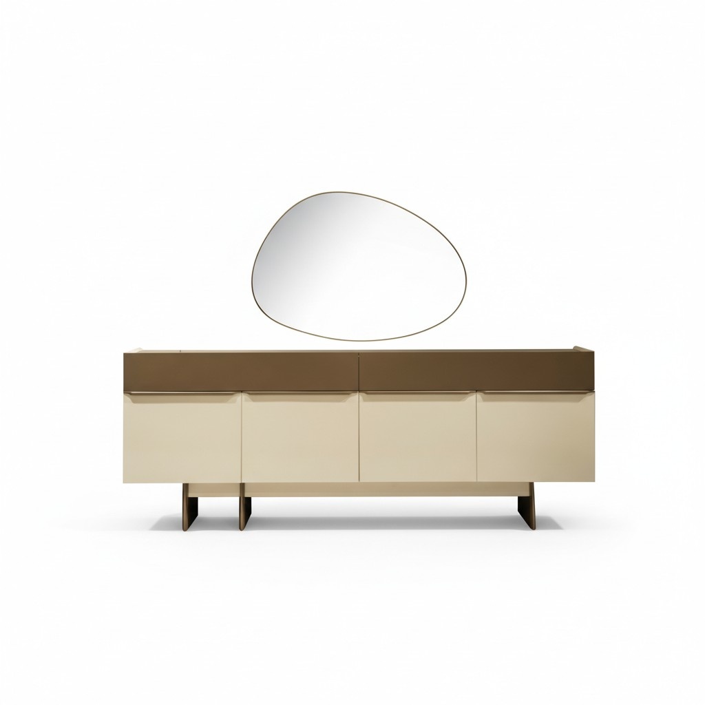 Brown-Beige Kitchen Sideboard Designer Dining Room Furniture Luxurious Chest of Drawers