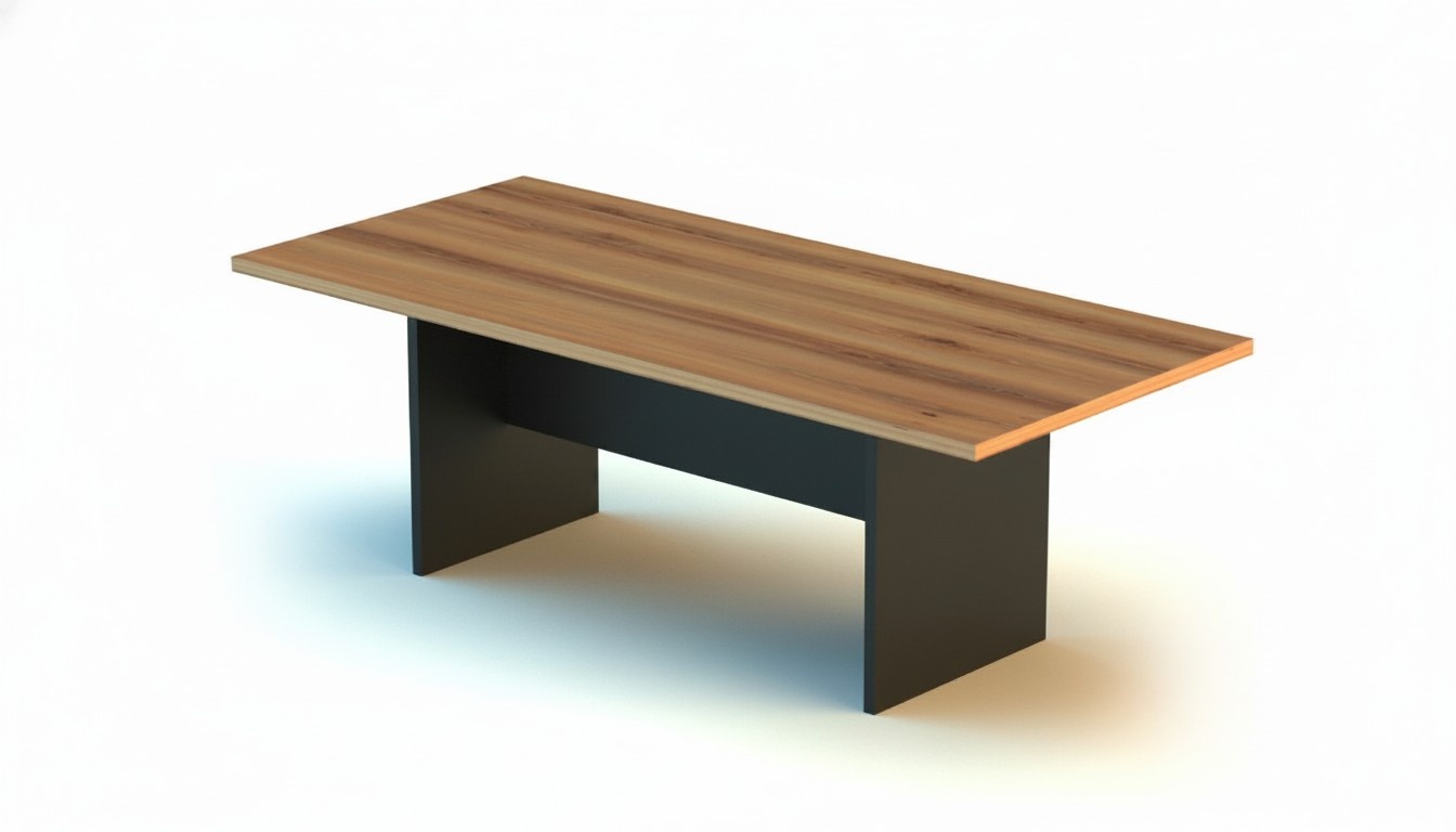 Brown Black Conference Table Modern Office Furniture Rectangular Stainless Steel