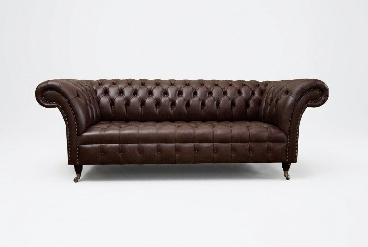 Brown Chesterfield Sofa Couch Design Upholstery Sofas Couches Fabric Textile Leather