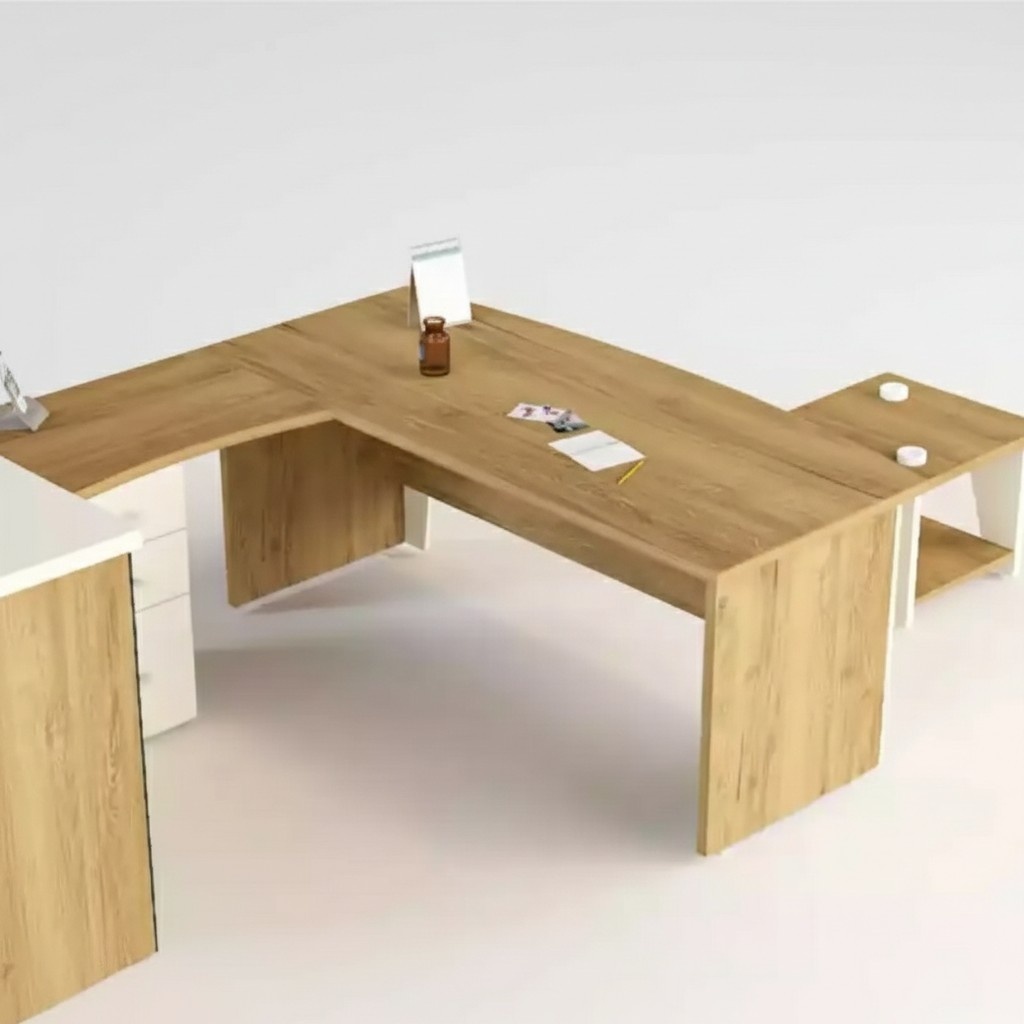 Brown corner desk Exclusive design office desk Study furniture