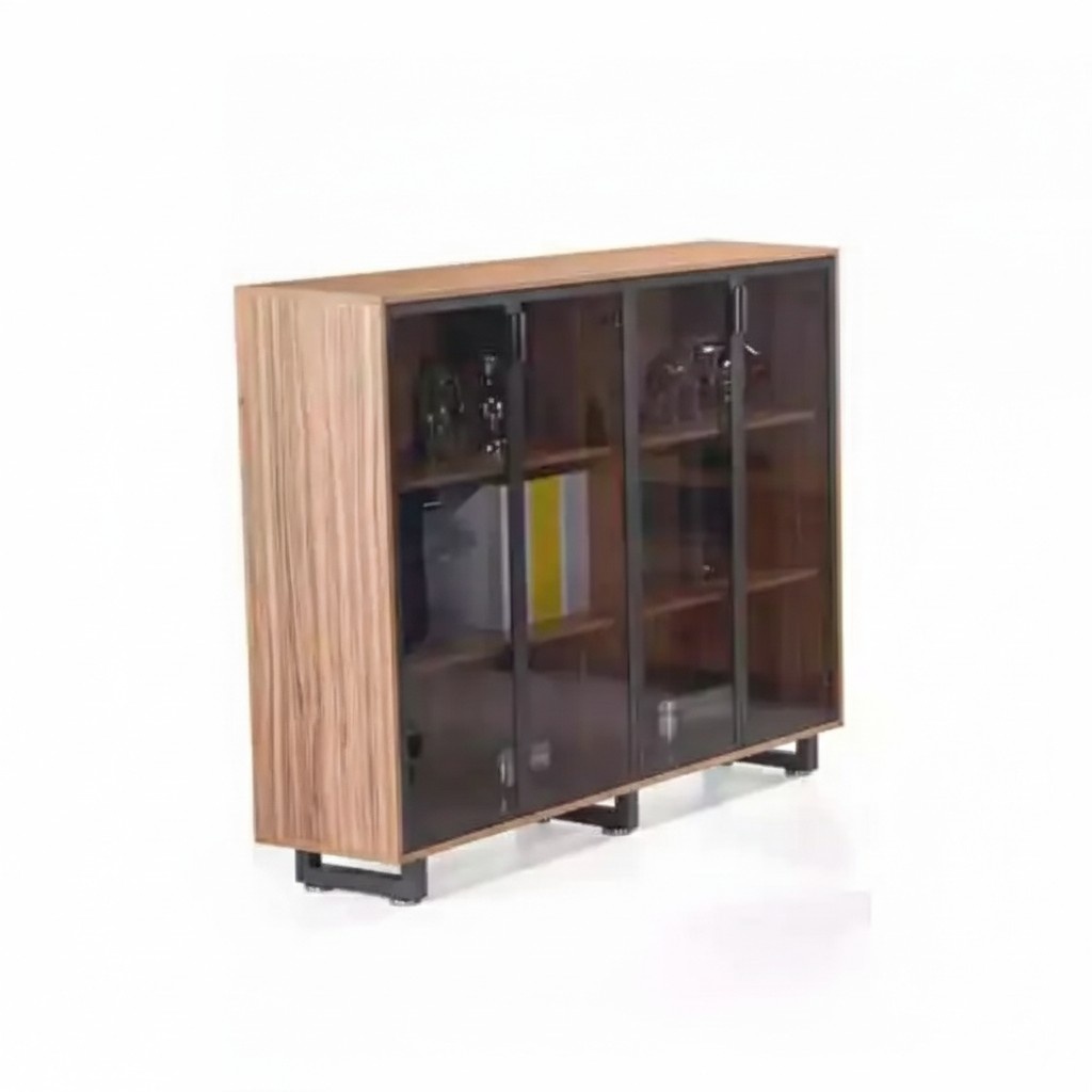 Brown designer filing cabinet for documents office shelf cabinet rack