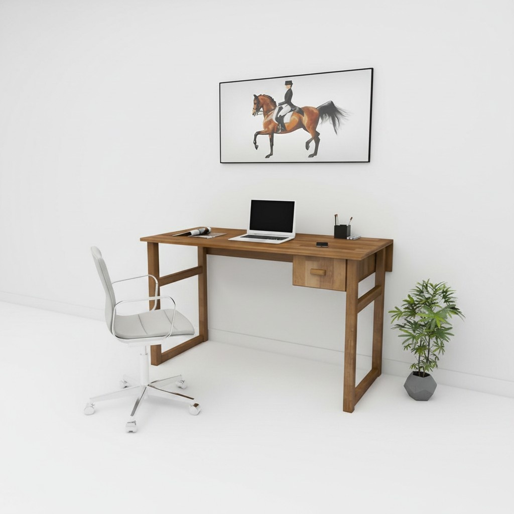 Brown Desk Luxurious Laptop Table Stylish Study Room Furniture