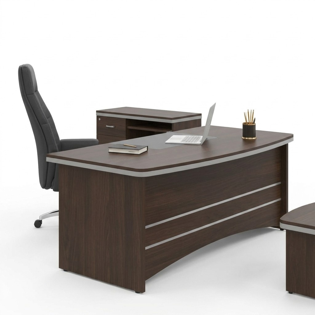 Brown desk office furniture designer executive desk study table